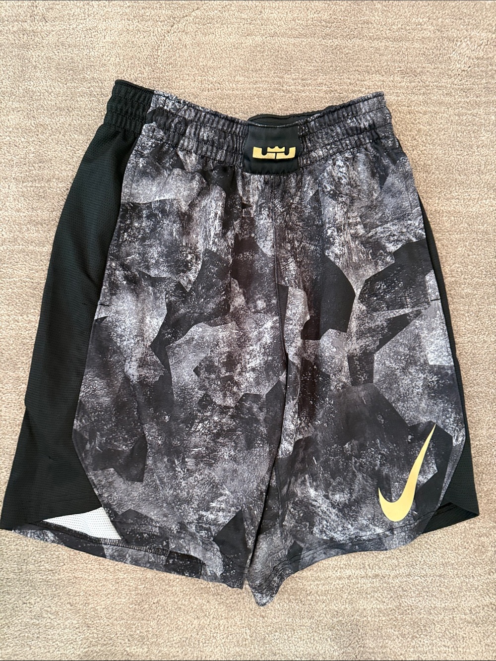 Nike Lebron Basketball Shorts with Gold Swoosh
